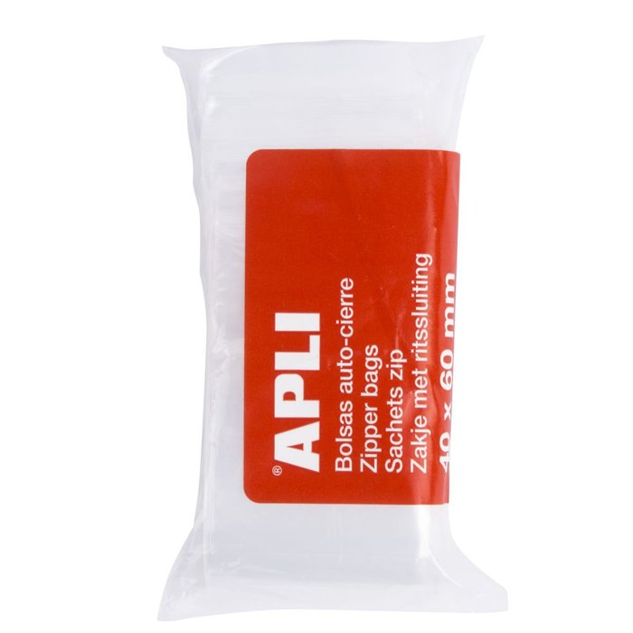 BOLSAS AUTOCIERRE 40 X 60 MM 100 UDS TRANSPARENTES | APLI | 1 UNIDAD | 48410782132477