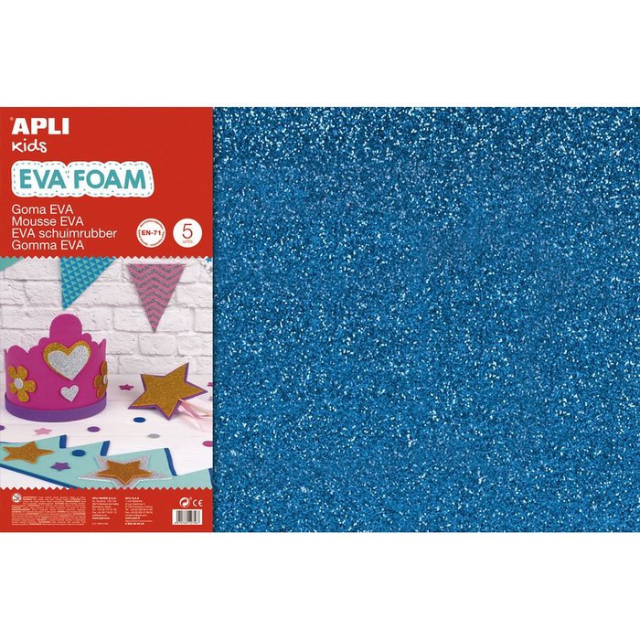 GOMA EVA PURPURINA AZUL 600 X 400 MM 3 HOJAS | 1 UNIDADES | (APLI MANUALIDADES) Imagen principal del producto