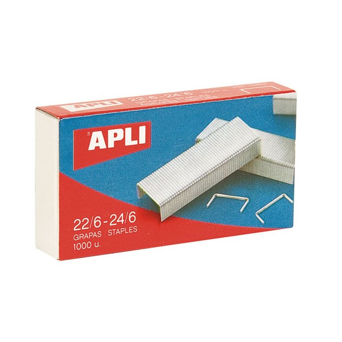 GRAPAS GALVANIZADAS 22/6 - 24/6 1,000 U, | 10 UNIDADES | (APLI) Imagen principal del producto