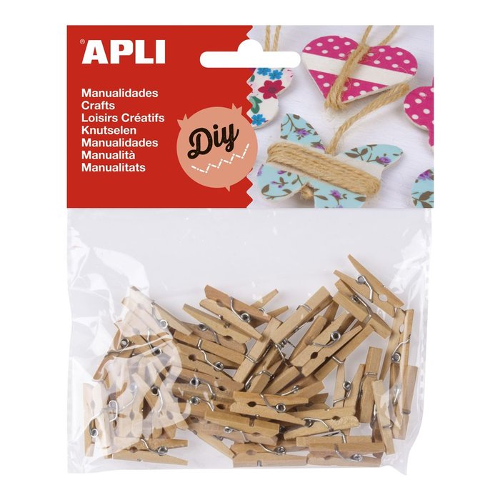 Bolsa 45 mini pinza madera natural Imagen principal del producto