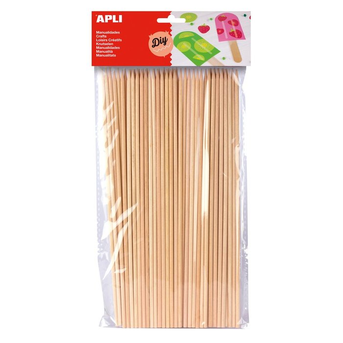 Bolsa 50 Palo Pincho Madera Natural Redondo
