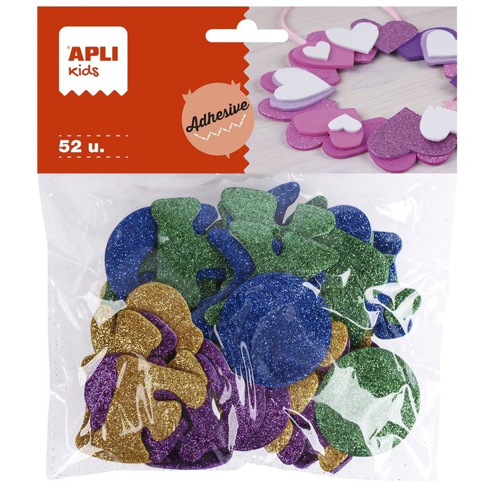 Bolsa 50 alfabeto goma eva purpurina adhesivas surtidas Imagen principal del producto