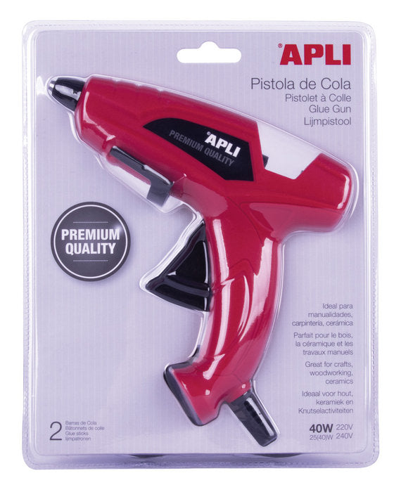 ✅ PISTOLA DE COLA 40W CON 2 BARRAS DE COLA 10 CM X 11 MM