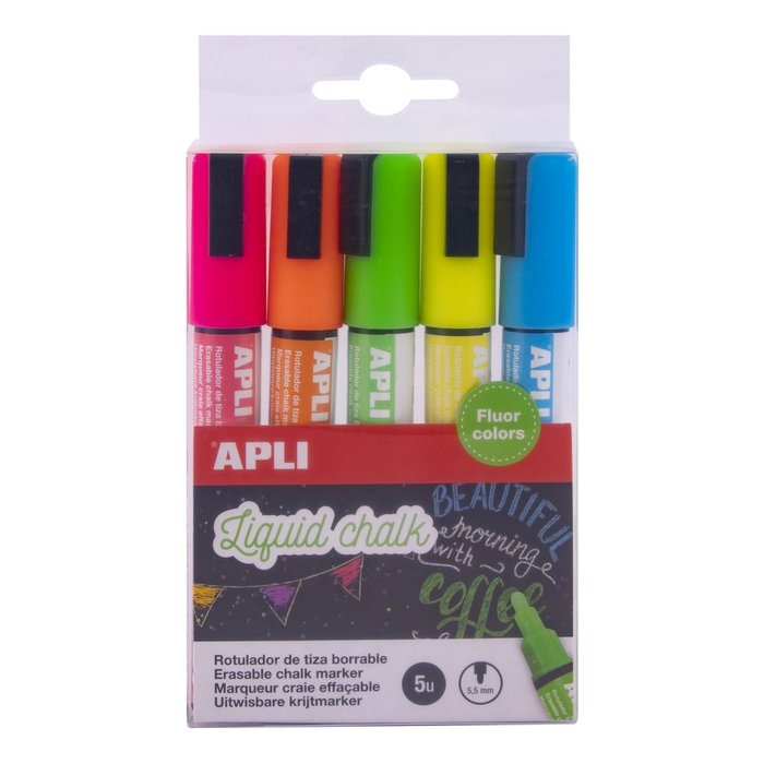 Rotuladores Tiza Liquida Punta Redonda 5,5 Mm Colores Surt, | Apli | Pack 1 Unidades Imagen principal del producto