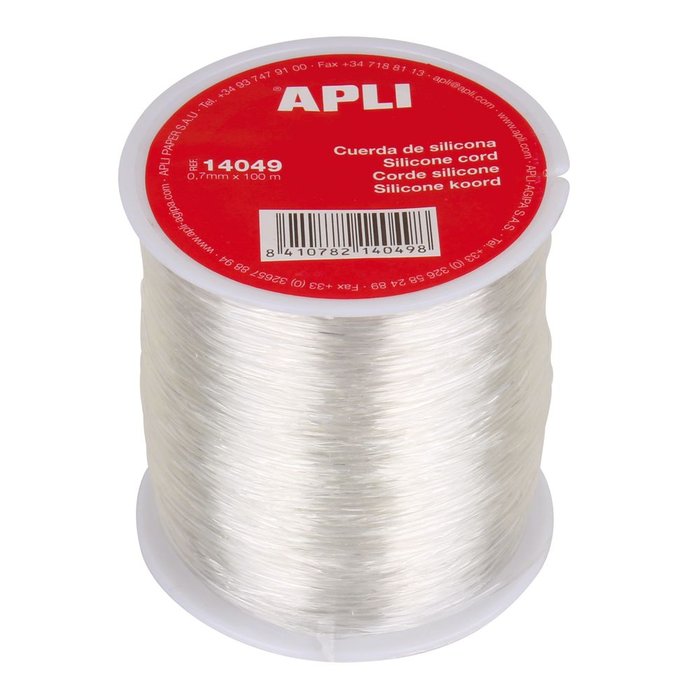 BOBINA DE CUERDA 0,7MM X 100M SILICONA | APLI MANUALIDADES | 1 UNIDAD | 8410782140498