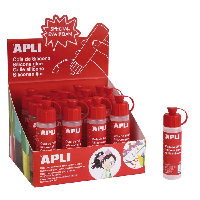 Cola de silicona 25 ml APLI para manualidades y uso escolar