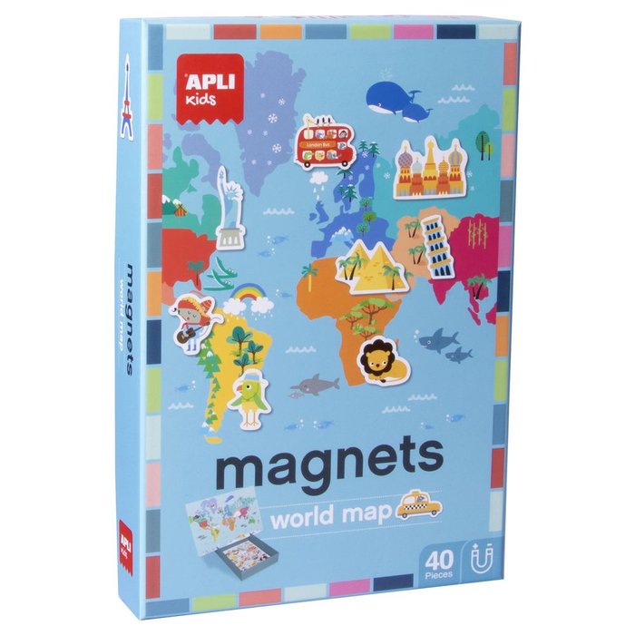JUEGO MAGNETICO MAPA MUNDI 40 PIEZAS | APLI JUEGOS | 1 UNIDAD | 8410782164944 Imagen principal del producto