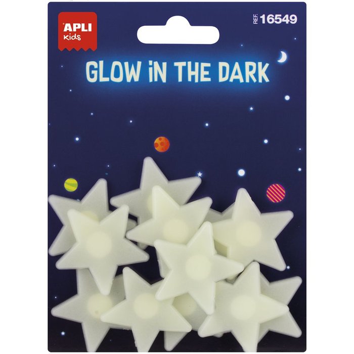 Blister 12 Estrellas Pequeñas Glow In The Dark APLI KIDS