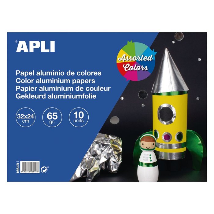 Bloc Manualidades 10H Papel Aluminio 32x24 65G
