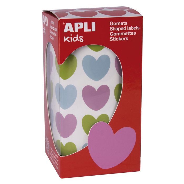 Gomets Corazón Multicolor APLI Pack 900 Uds Imagen principal del producto
