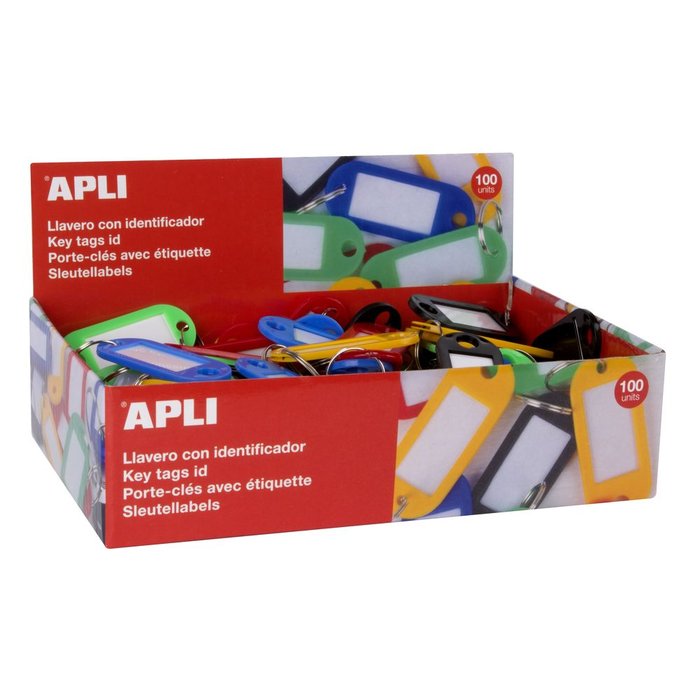 LLAVEROS DE COLORES SURTIDOS EN CAJA DE 100 UDS | APLI | ENVASE 100 UDS. UNIDAD | 8410782171324 Imagen principal del producto