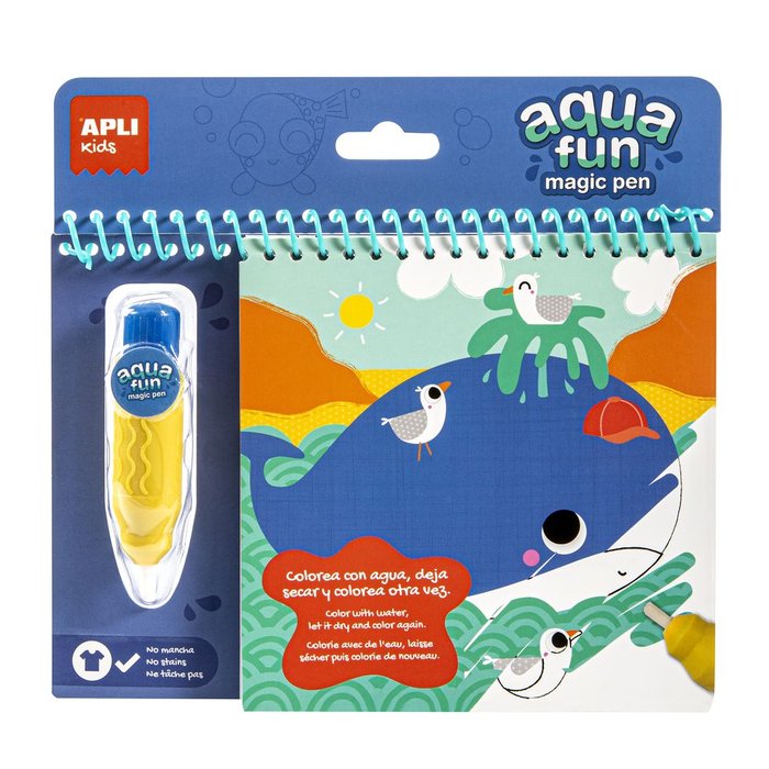 Bloc colorear pincel agua Marino 6 hojas Apli Juegos