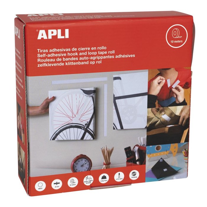 CINTA VELCRO ADHESIVA BLANCA 2 CM X 10 M | 1 UNIDADES | (APLI) Imagen principal del producto