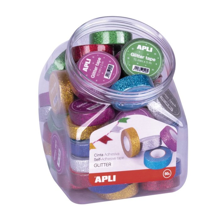 CINTAS ADHESIVAS GLITTER | 8 UNIDADES | (APLI MANUALIDADES)