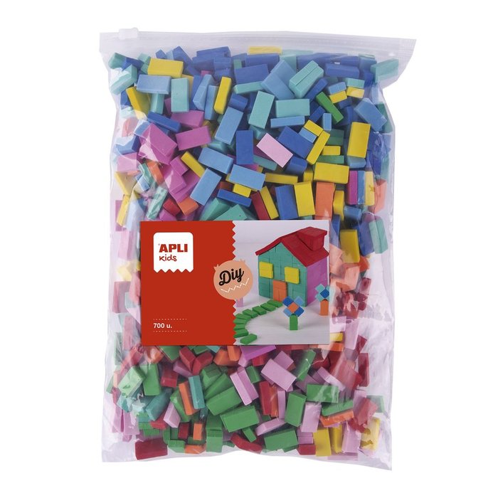 Bolsa 700 Mini Ladrillos Goma Eva APLI Paper