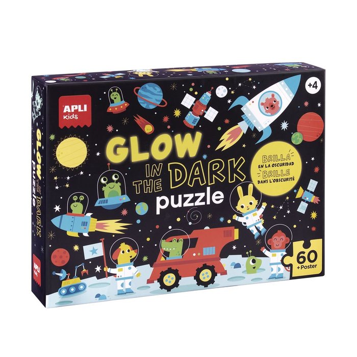 PUZLE FLUORESCENTE ESPACIO 60 PIEZAS TAMAÑO 6 X 6 CM | APLI JUEGOS | 1 UNIDAD | 8410782188131