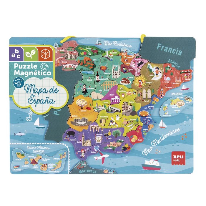 PUZLE MAGNETICO ESPAÑA 50 PIEZAS APLI | APLI JUEGOS | 1 UNIDAD | 8410782188933