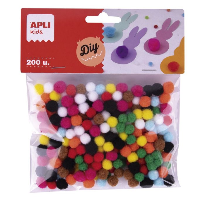 Mini Pompones 8 mm Colores Surtidos Apli Manualidades Pack 200 Unidades