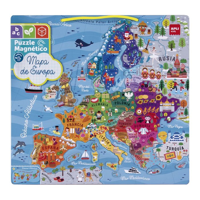 PUZLE MAGNETICO EUROPA 45 PIEZAS APLI | APLI JUEGOS | 1 UNIDAD | 8410782192466