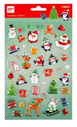 BLISTER PEGATINAS PAPA NOEL ADVIENTO 1 HOJA | APLI MANUALIDADES | ENVASE 5 UDS. UNIDAD | 18410782198236