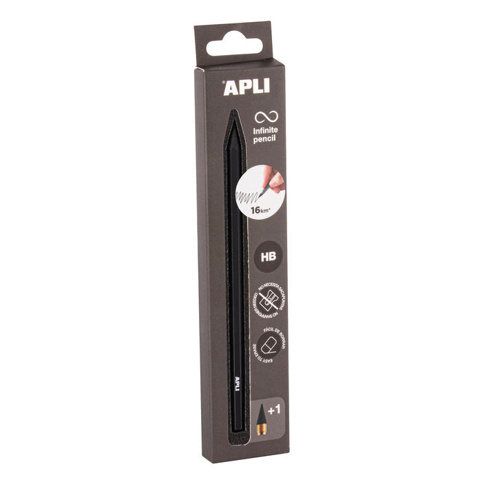 Pack de 12 Lapices Infinito Infinite Pencil Hb Negro APLI Imagen principal del producto