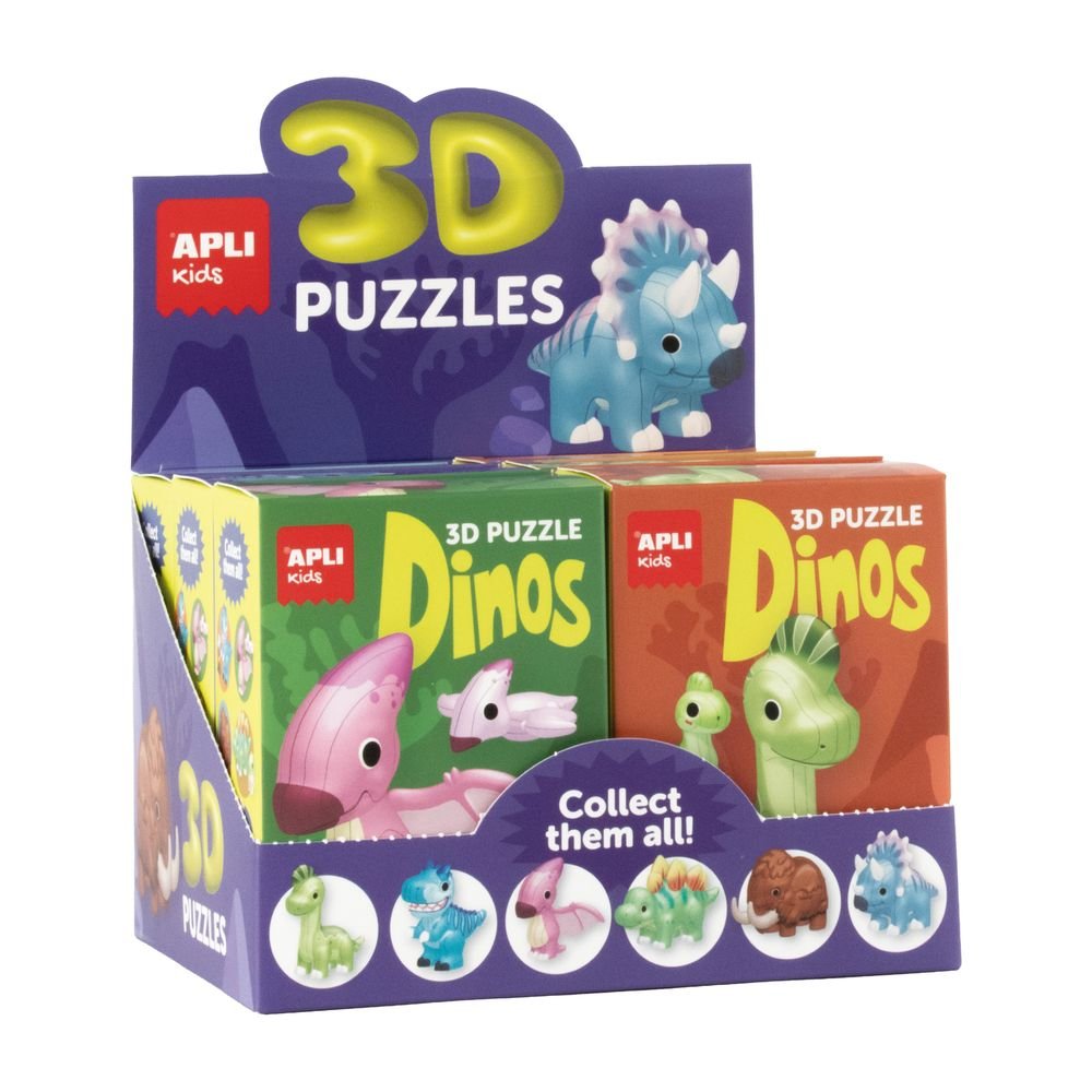 Display 6 Puzles 3D Dinosaurios Surtidos Apli Juegos Imagen principal del producto