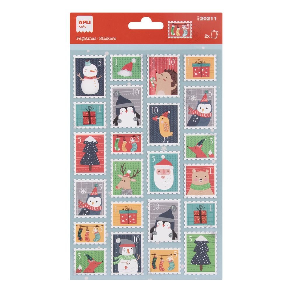 BLISTER PEGATINAS SELLOS NAVIDAD 1 HOJA SURTIDA | APLI MANUALIDADES | ENVASE 5 UDS. UNIDAD | 18410782202117