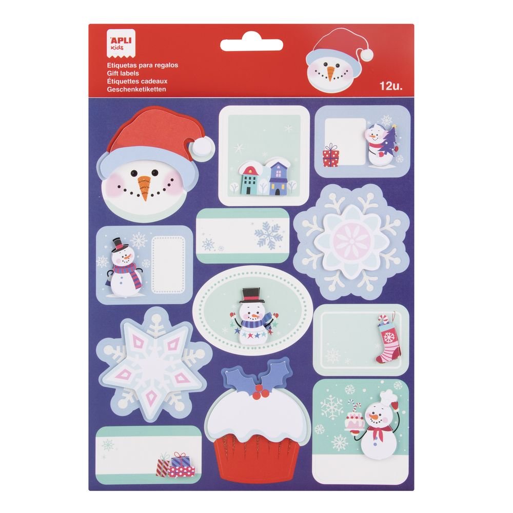 Etiquetas Navidad Regalo Casita Nevada Apli Manualidades Pack 1 Hoja Imagen principal del producto