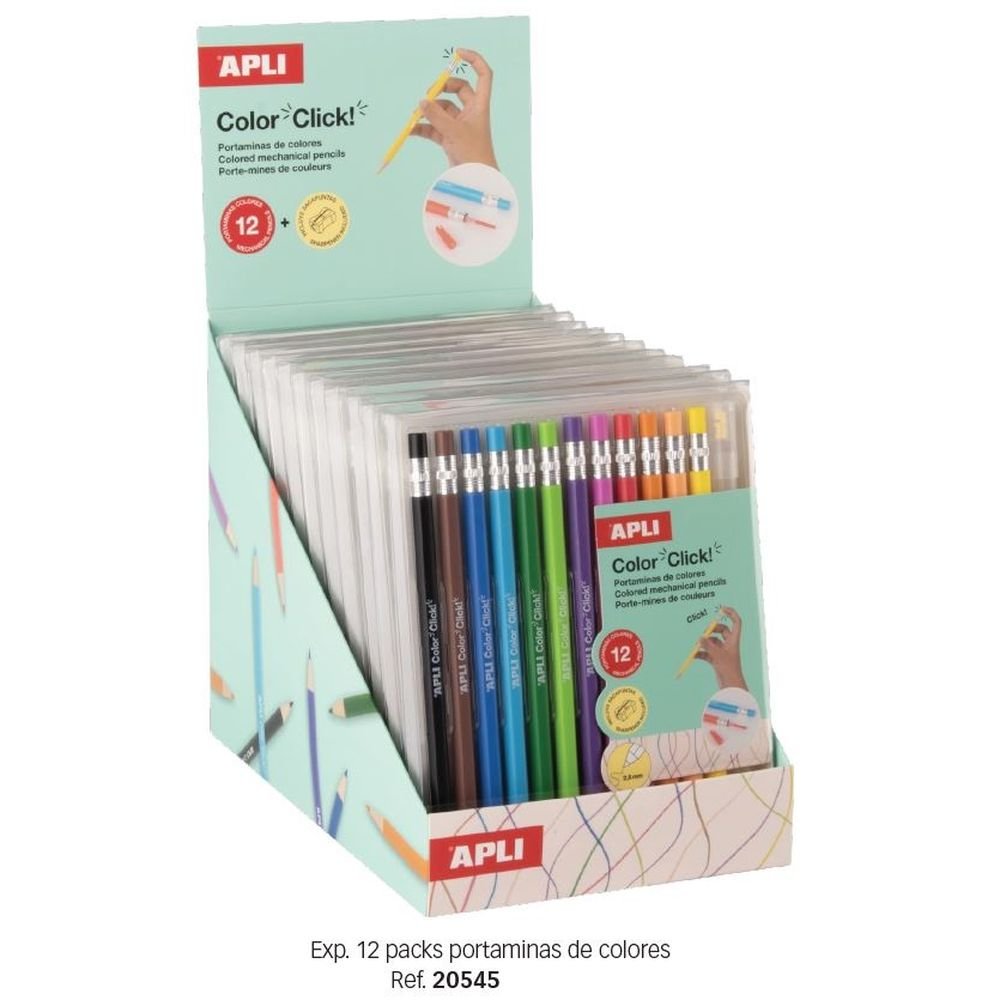 Expositor 12 Pack Portaminas Color Click Surtidos 2,6 mm Apli Diseño Imagen principal del producto