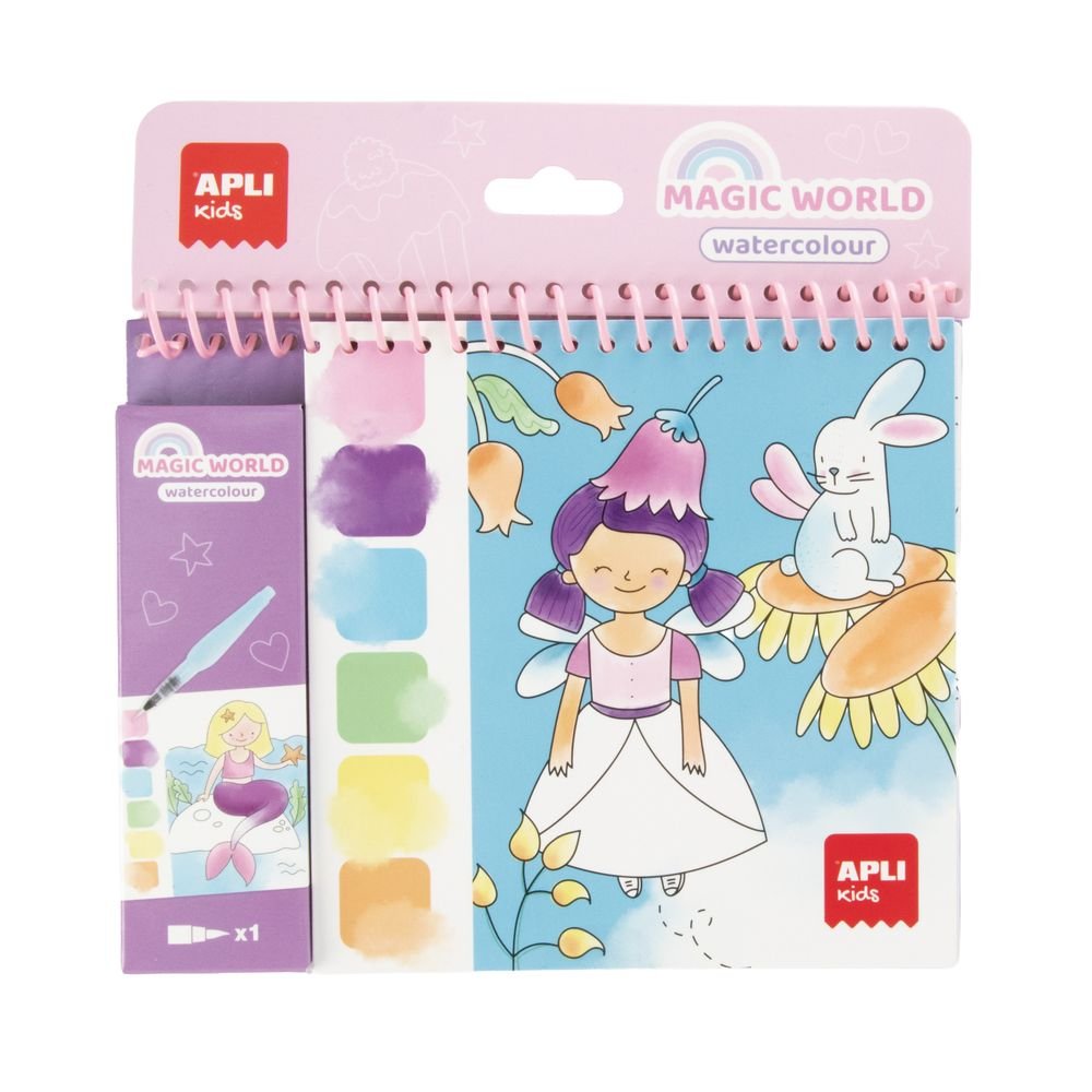Bloc Colorear Watercolor Magic 20 Hojas Apli Juegos