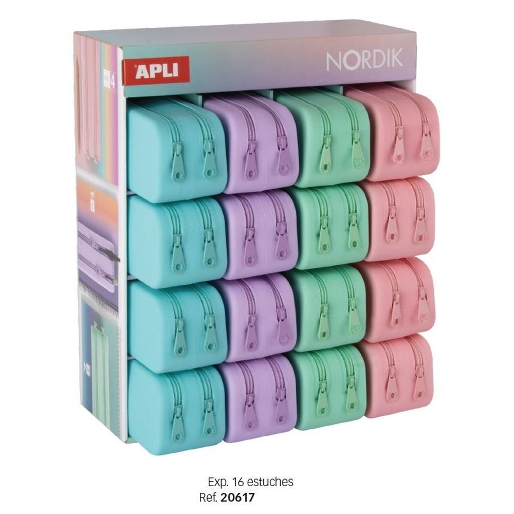 Expositor 16 Estuches Silicona Dobles Nordik APLI Diseño Imagen principal del producto