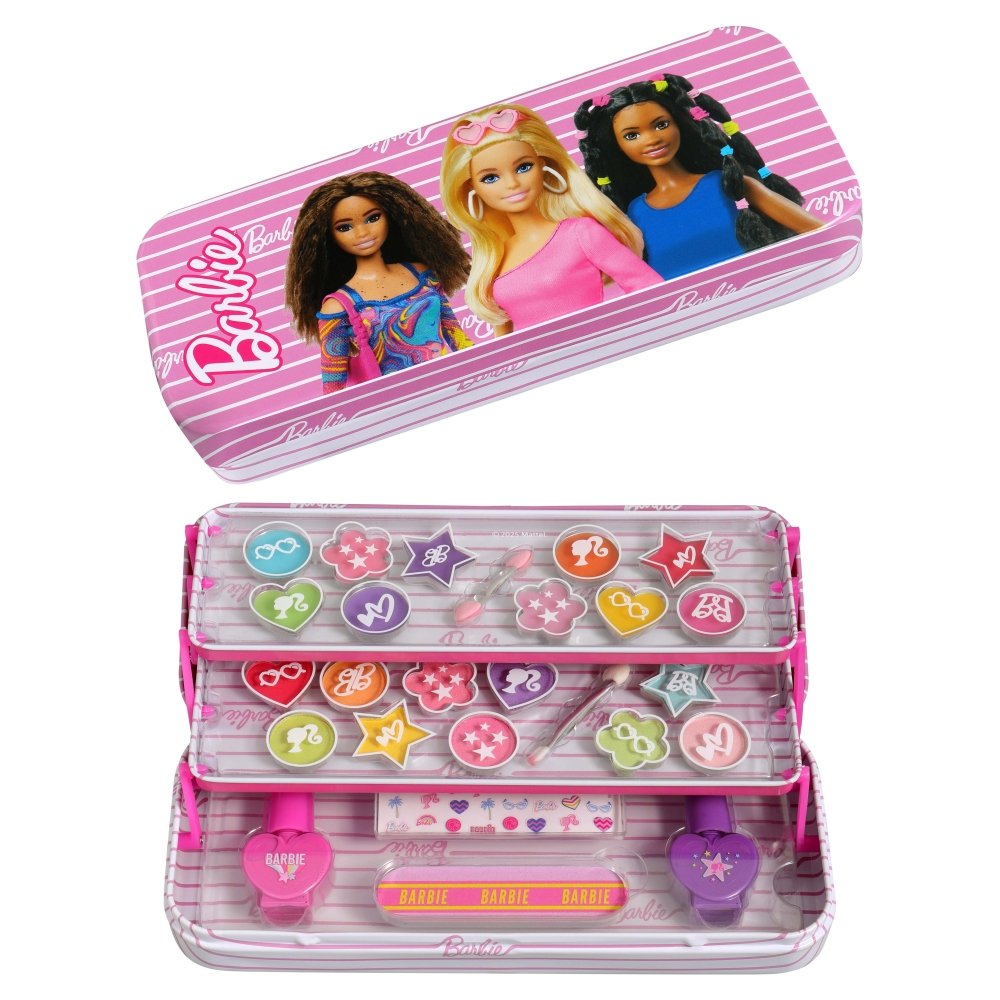 Estuche metálico de maquillaje triple Barbie Airval Maquillaje