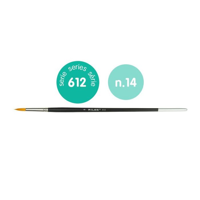 PINCEL PREMIUM SYNTHETIC REDONDO 612 Nº 14 | 6 UNIDADES | (MILAN)
