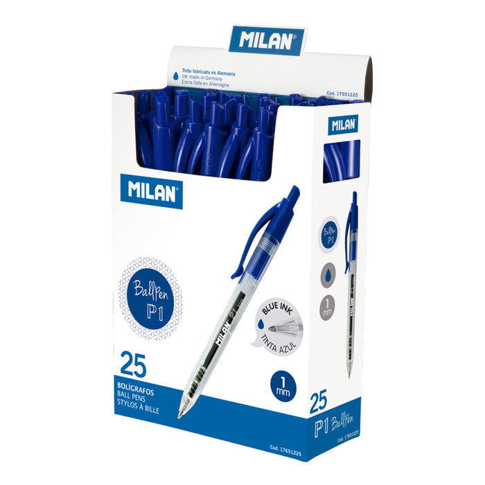 BOLIGRAFO MILAN AUTOMATICO AZUL | 25 UNIDADES | (MILAN)