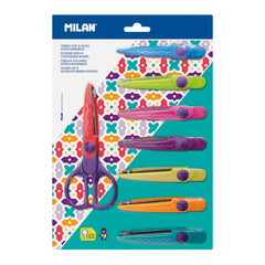 TIJERA ZIG ZAG + 8 CUCHILLAS INTERCAMBIABLES BLISTER | 1 UNIDADES | (MILAN)