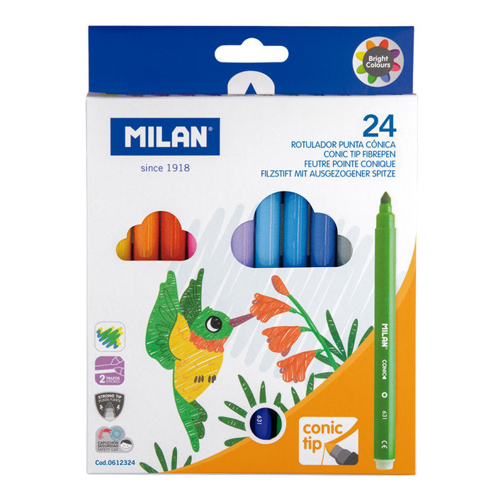 Caja 24 Rotuladores Punta Conica Milan | Milan | Pack 1 Unidades Imagen principal del producto