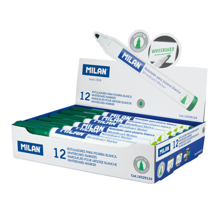 Rotulador Milan Para Pizarra Blanca Verde | Milan | Pack 12 Unidades