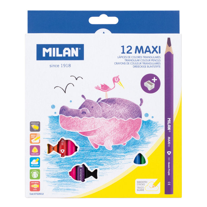 LAPIZ COLORES MILAN C/12 MAXI TRIANGULAR | 1 UNIDADES | (MILAN) Imagen principal del producto