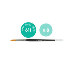 PINCEL PREMIUM SYNTHETIC REDONDO 611 Nº 8 | 6 UNIDADES | (MILAN)