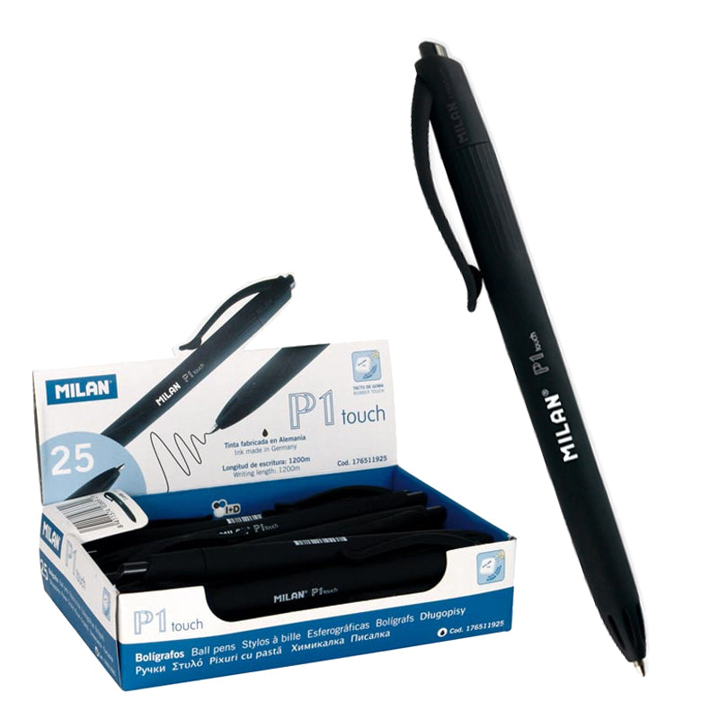 ✅ BOLIGRAFO MILAN P1 TOUCH NEGRO - CAJA DE 25 UNIDADES Imagen principal del producto