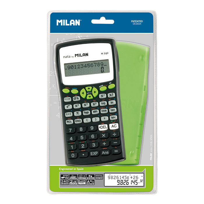 CALCULADORA MILAN CIENTIFICA VERDE M240 | 1 UNIDADES | (MILAN) Imagen principal del producto