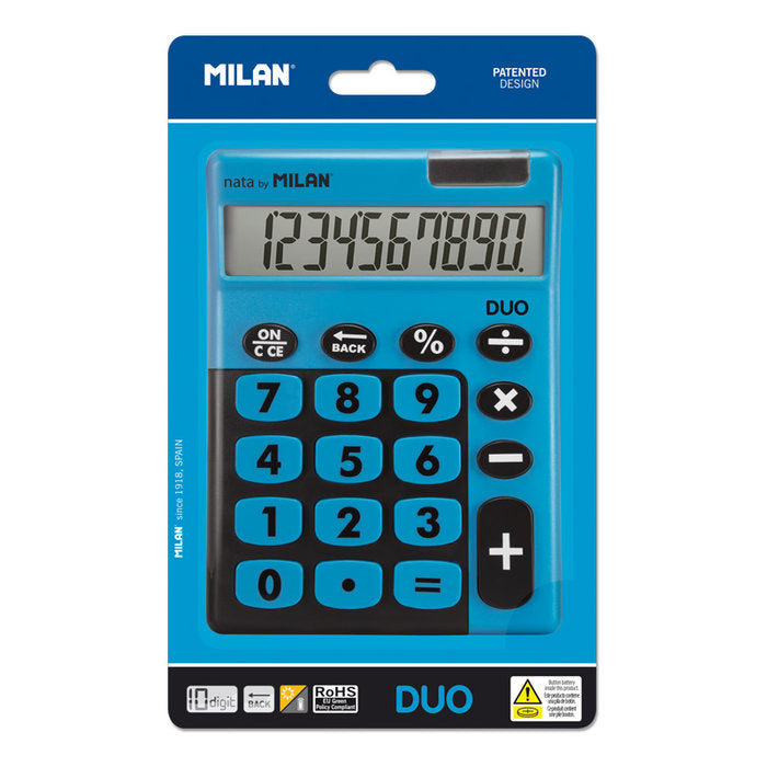 CALCULADORA MILAN DUO 10 DIGITOS AZUL | 1 UNIDADES | (MILAN) Imagen principal del producto