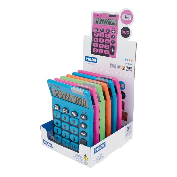 CALCULADORA 10 TOUCH DUO MILAN COLORES SURTIDOS | 6 UNIDADES | (MILAN) Imagen principal del producto