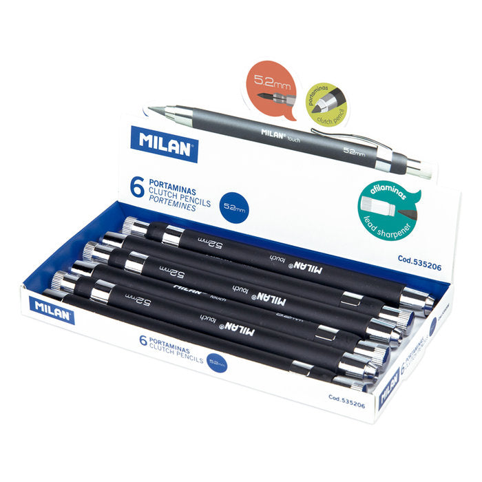 PORTAMINAS MILAN 52MM CLUTCH PENCIL + AFILAMINAS | 6 UNIDADES | (MILAN) Imagen principal del producto