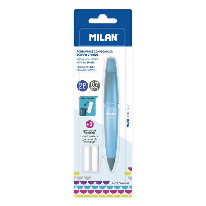 Portaminas Capsule 2B con Gomas de Recambio Milan