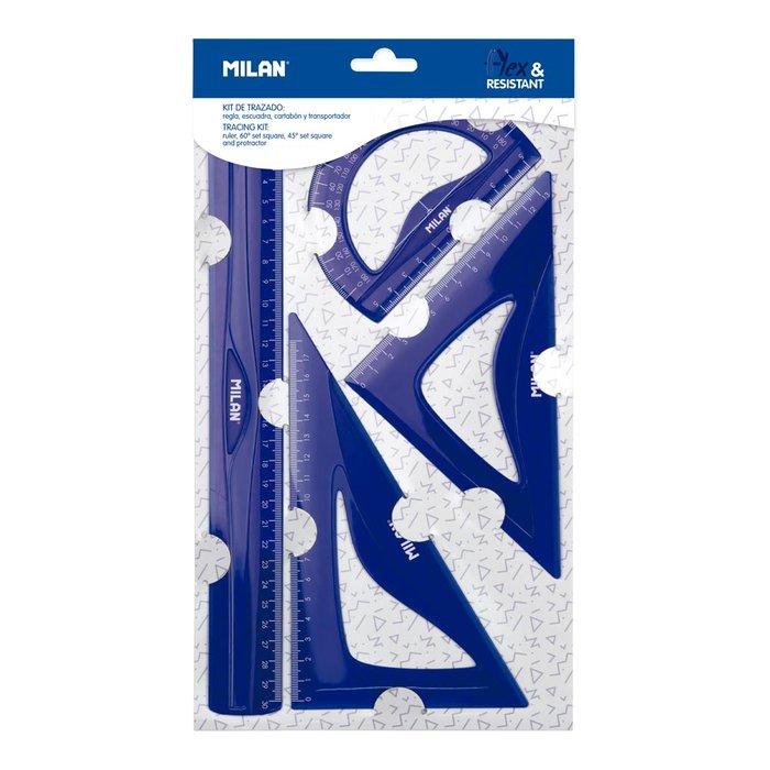Estuche de Dibujo Flexible 4 Piezas 30CM Azul Imagen principal del producto