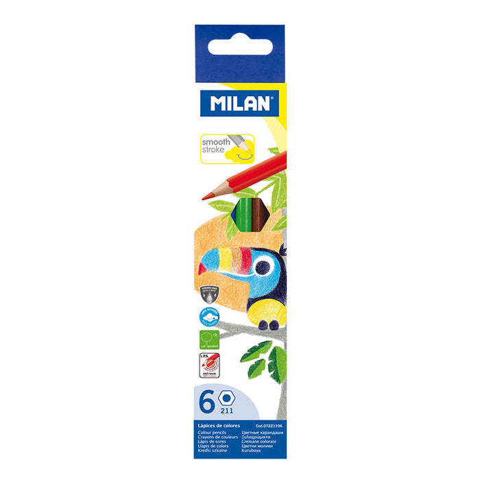 LAPIZ MILAN HEXAGONAL 6 COLORES SURTIDOS | 24 UNIDADES | (MILAN) Imagen principal del producto