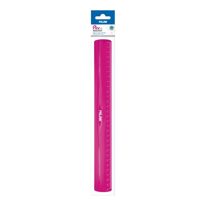 REGLA MILAN 30CM FLEXIBLE ROSA | 24 UNIDADES | (MILAN) Imagen principal del producto