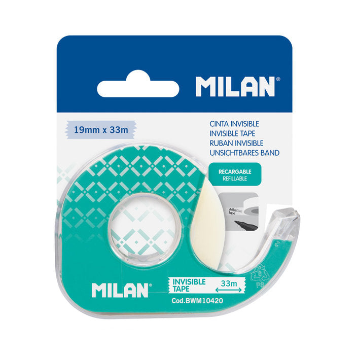 CINTA ADHESIVA MILAN INVISIBLE 19 MM X 33 M BLISTER | 12 UNIDADES | (MILAN) Imagen principal del producto
