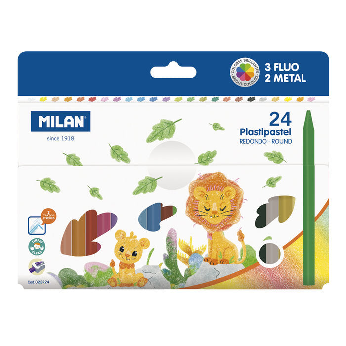 Cera Milan Plastipastel 24 Colores Surtidos Imagen principal del producto